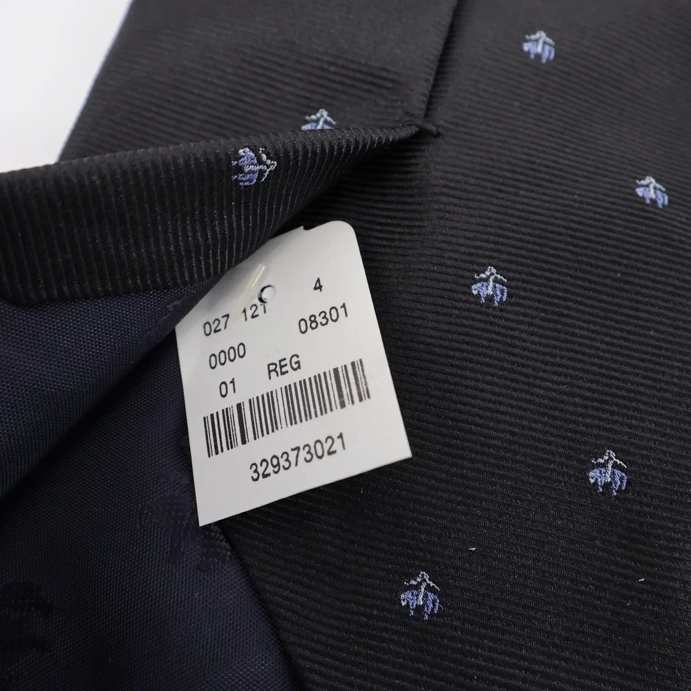 NEW‎ Brooks Brothers Golden Fleece Logo Silk Tie Navy Blue Regular Mens OS